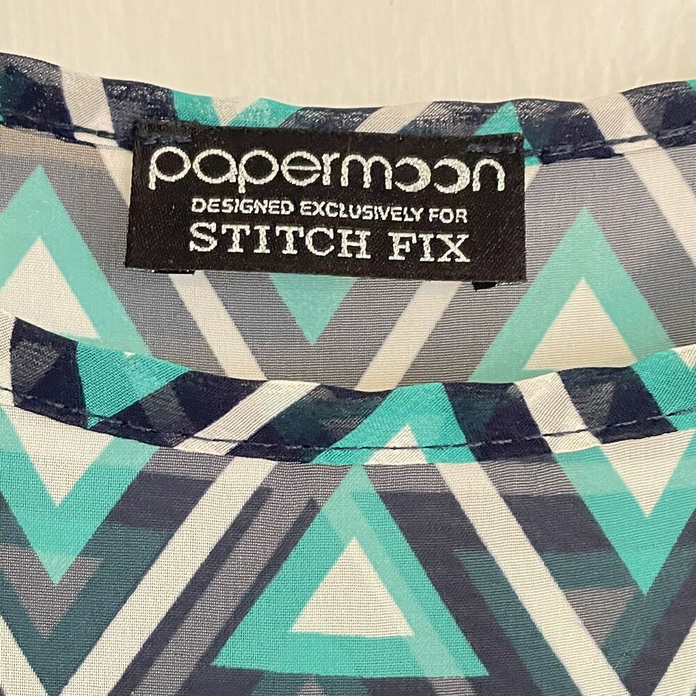 Papermoon by Stitch Fix Sleeveless Sz XS Tank Top Blouse Shirt Black Green Sheer - Picture 4 of 4